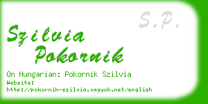 szilvia pokornik business card